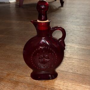 Vintage-Style Ruby Red Decorative Glass Cruet